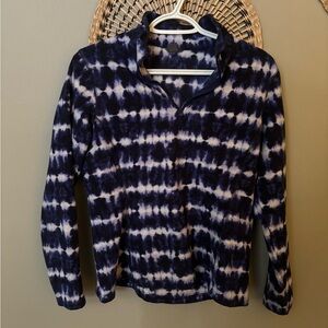 Eddie Bauer Blue and White Tie-Dye Fleece
